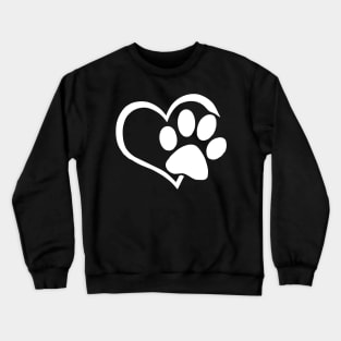 Dog Puppy Shirt - I Love Dogs Paw Print Heart Cute Women Men Crewneck Sweatshirt